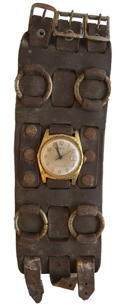 Bruce Lee Personally Owned & Worn Watch -- Very Cool Band Made of Leather & Metal Accents
